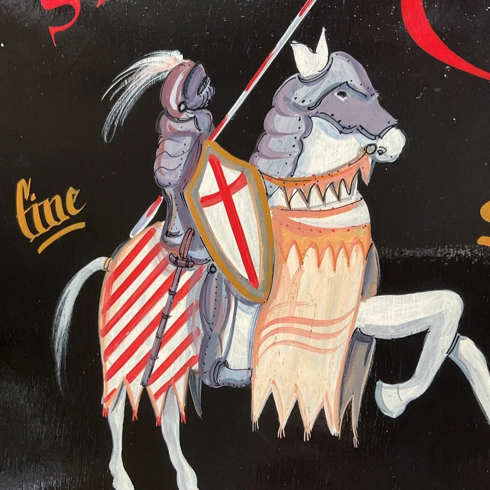 Vintage St. George Tavern British Pub Sign Hand Painted Wood Fine Ales Bar Decor